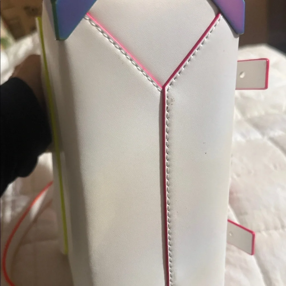 Michael Kors White Satchel with Neon Details - Picture 4 of 13